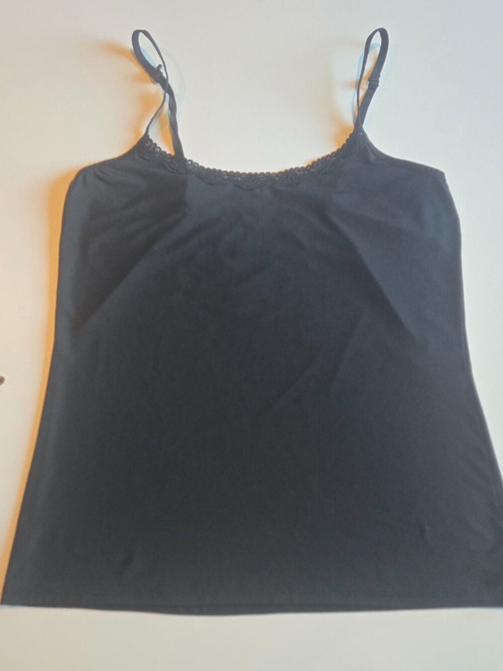 Black Cami Tank Strappy Tank Womens XL (See measurements, no tags)